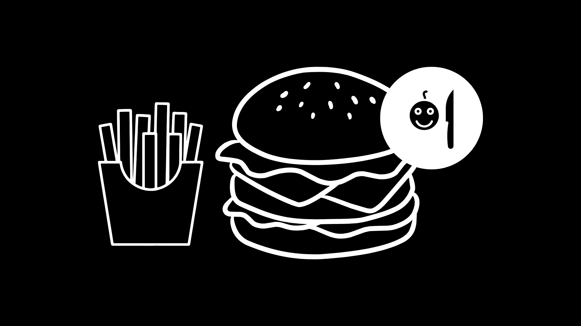 Barnaborgari, franskar, sósa og djús.